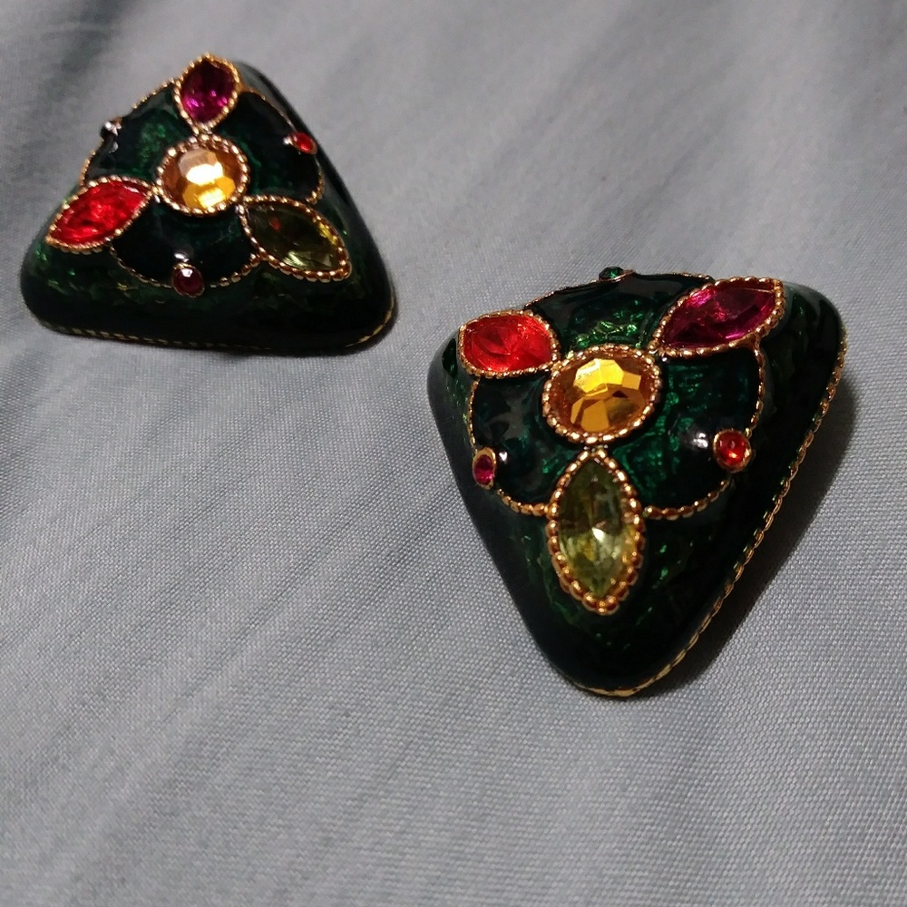 Vintage Art Deco 1980's Clip ons